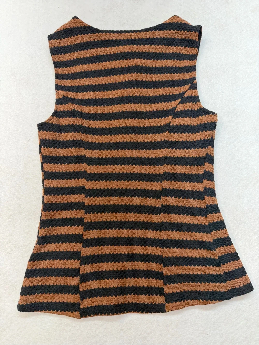 Maeve Striped Knit Button-Front Sleeveless Top - Brown & Black - Picture 5 of 9